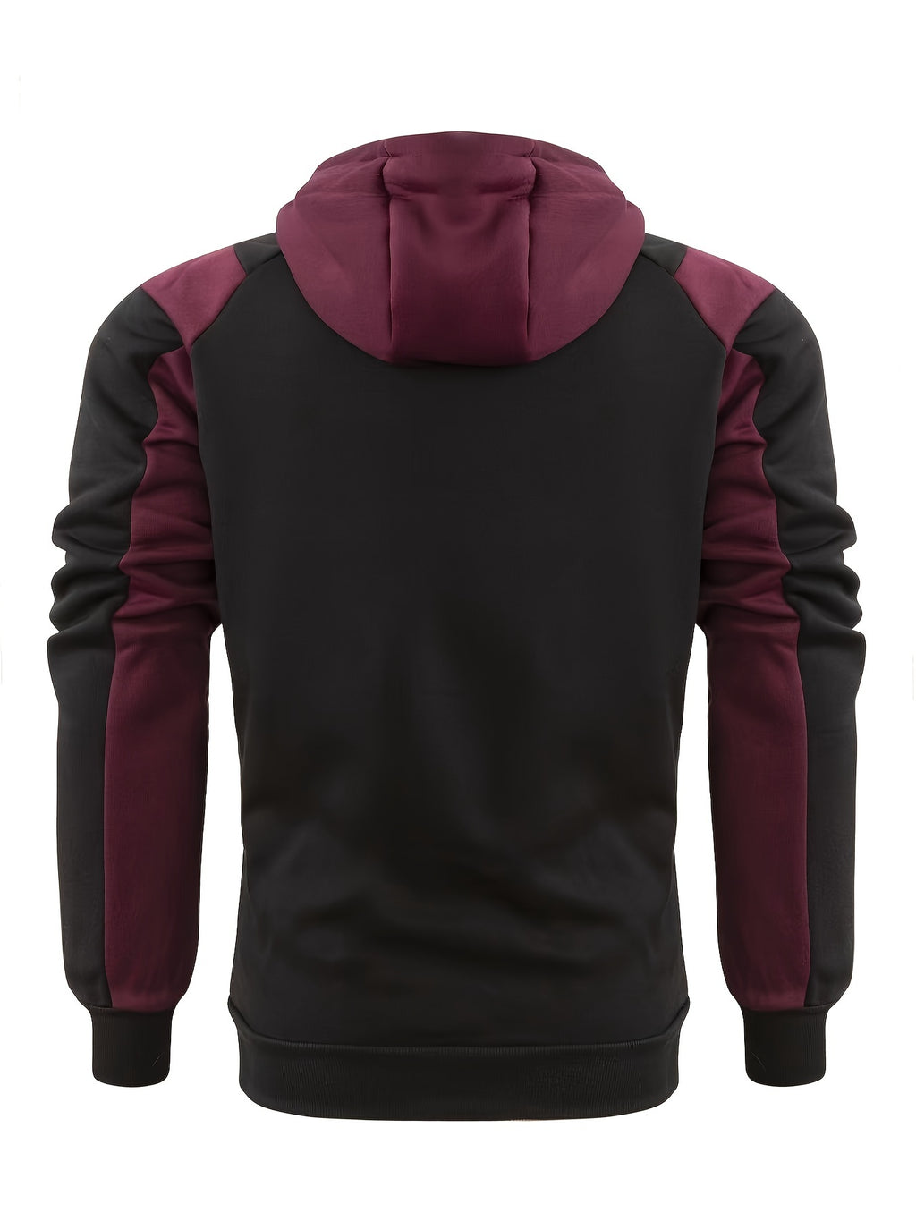 Men's Casual Color Block Zip Up Jacket With Hood - Varsity Style -  Soft Fleece Lining - Perfect for Fall/Winter - Ideal Gift for Teenagers & Young Adults