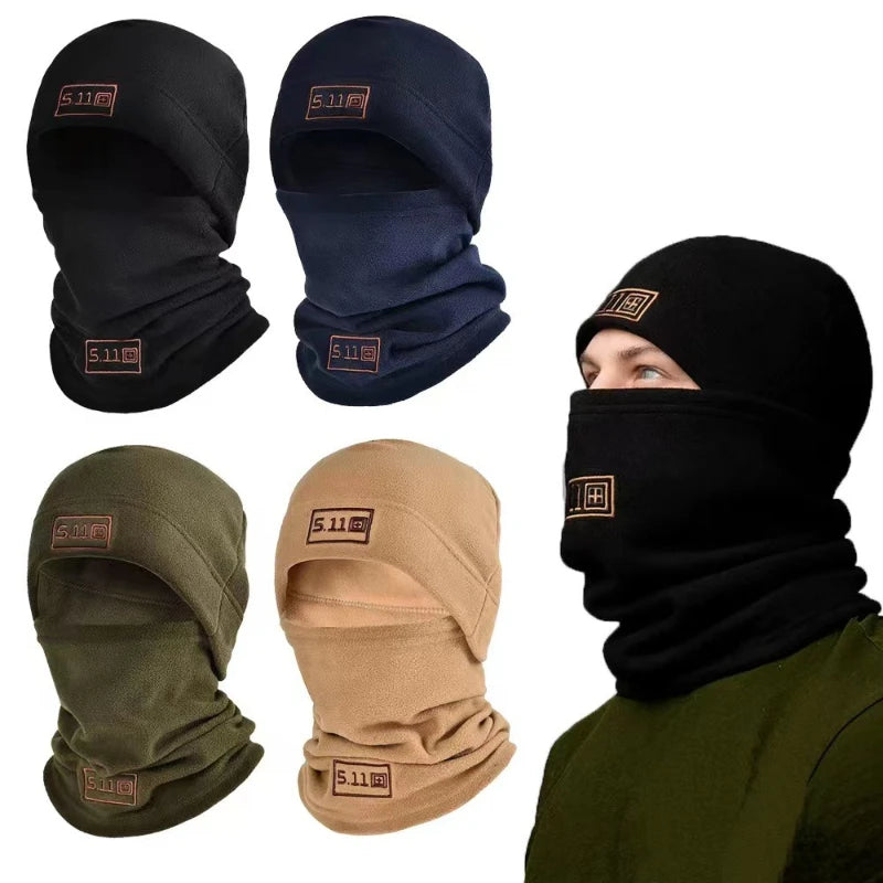 Winter Fleece Hat Scarf Set Thermal Head Cover Tactical Warm Balaclava Bonnet Face Ski Mask Hat Neck Warmer Sport Cycling