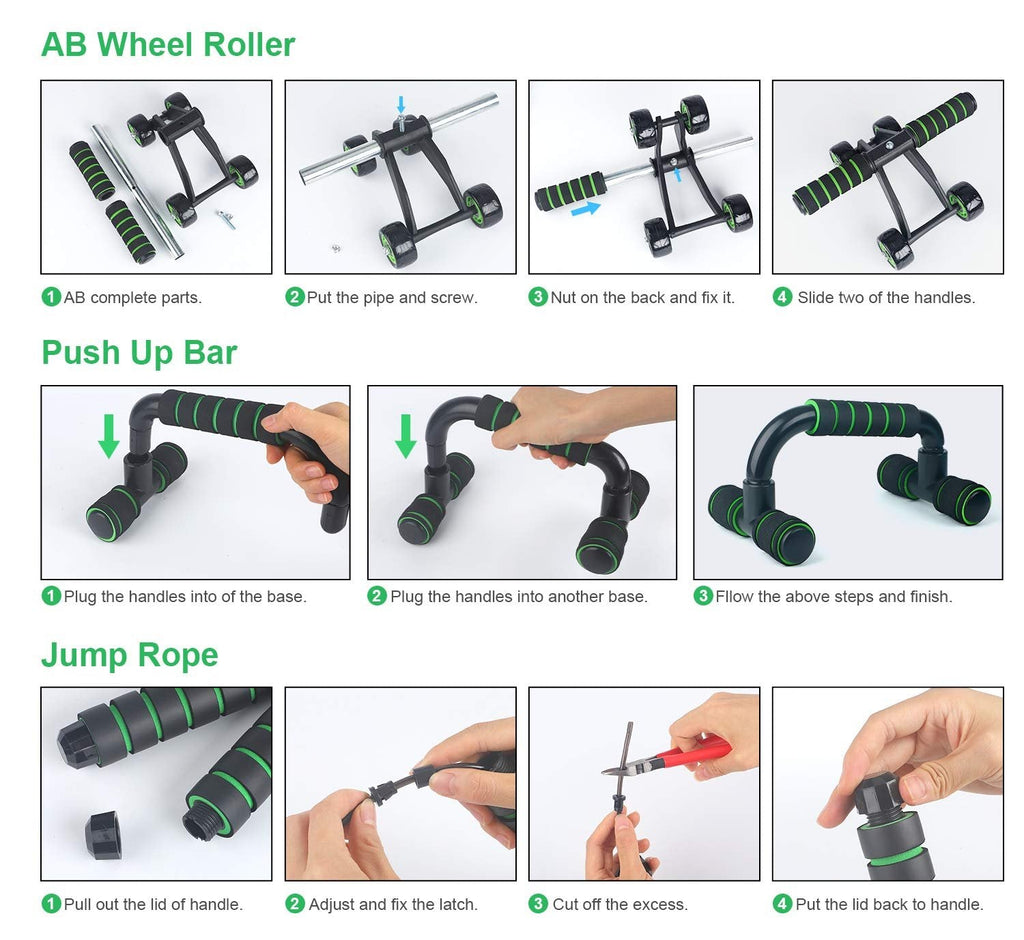 Kit completo de ejercicio AB Roller 10 en 1 Entrena en casa